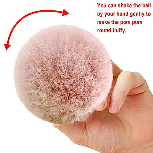 BQTQ 40 Pcs Faux Fur Pom Poms DIY Hat Pompom with Elastic Loop (Soft Color) - color: Soft Color