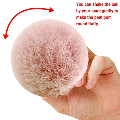 BQTQ 40 Pcs Faux Fur Pom Poms DIY Hat Pompom with Elastic Loop (Soft Color) - color: Soft Color