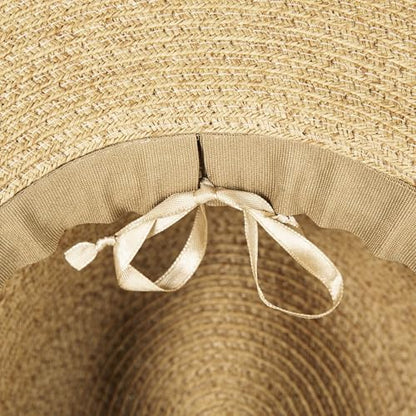 Lucky Brand Women's Straw Cowboy Hat | Rope Design | Western | Style | Fashion | Sun Protection | Breathable - color: Metal Concho - Tan