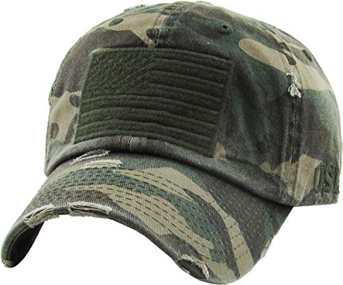 KBETHOS Flag USA America Military Thin Blue Line Thin Red Line Vintage Distressed Baseball Cap Dad Hat Unisex Adjustable… - color: Camouflage Tactical Operator Classic
