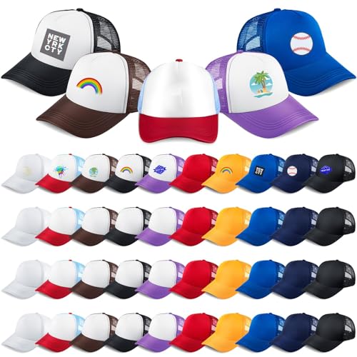 Hercicy 40 Pack Blank Trucker Hat Bulk - color: Stylish Colors