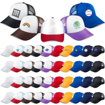 Hercicy 40 Pack Blank Trucker Hat Bulk - color: Stylish Colors