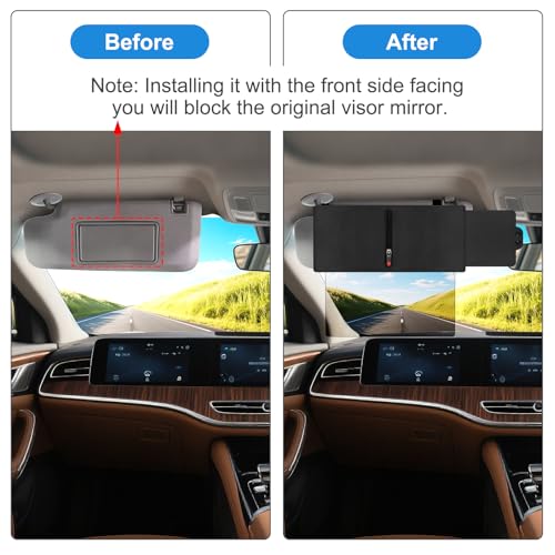 Veharvim Sun Visor Extender for Car (Zipper Slider& Prevents Fingerprints, UV400, PC Lens), Visor Extender Attachment for Car Visor, Anti-Glare for Safe Driving (Driver Side) - size: Driver Side
