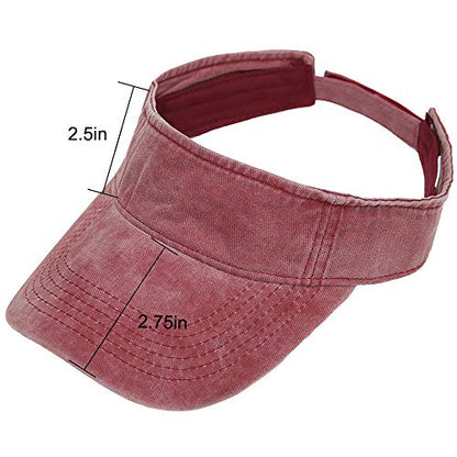 Sport Sun Visor Hats Cotton Ball Caps Empty Top Baseball Sun Cap for Men Women - color: Wine Red