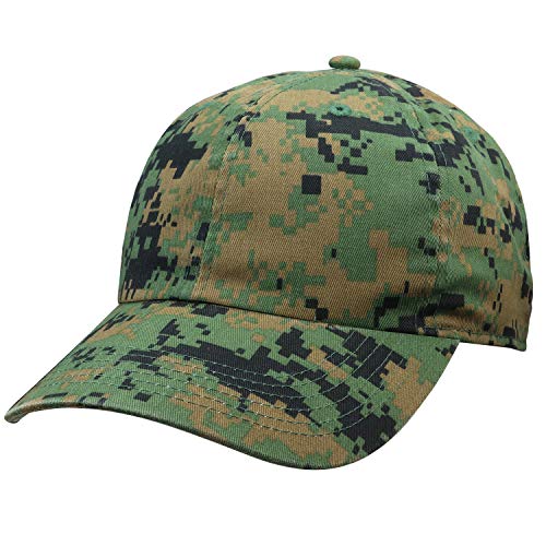 Falari Classic Baseball Cap Dad Hat 100% Cotton Soft Adjustable Size - color: Camouflage - Green Digital