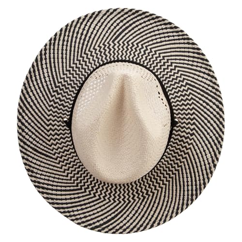 Jeanne Simmons Women's 3.5 Inch Brim Woven Paper Hat - color: Black Tan