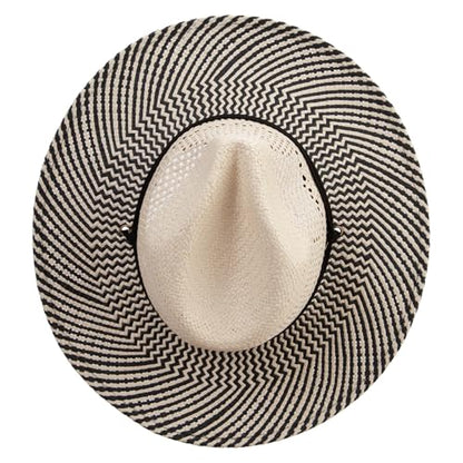 Jeanne Simmons Women's 3.5 Inch Brim Woven Paper Hat - color: Black Tan