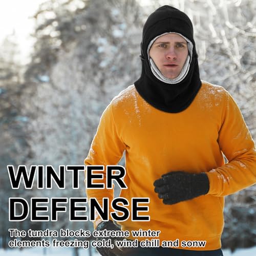 Frienda 2 Pcs Balaclava Ski Mask Windproof Warmer Fleece Adjustable Winter Mask Face Cover for Men Women - color: Black, Black Mixed Grey
