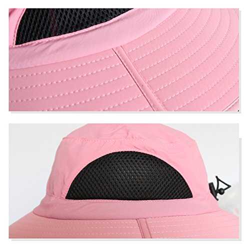 YR.Lover.Outdoor Boonie Men and Women's Hat Sun Protection Waterproof Cap for Safari Fishing Hunting Bucket Hat - color: Pink