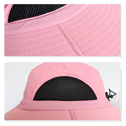 YR.Lover.Outdoor Boonie Men and Women's Hat Sun Protection Waterproof Cap for Safari Fishing Hunting Bucket Hat - color: Pink