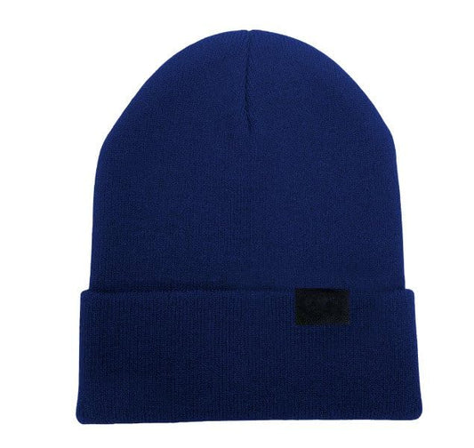1 Pc Beanie Unisex Acrylic Cuffed Knit Hat Mens Double Layered Cap, Blue