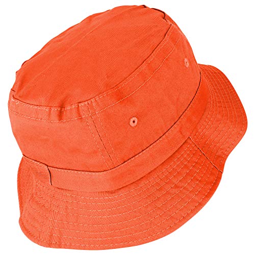 Armycrew Pigment Dyed Washed 100% Cotton Unisex Bucket Hat - color: Orange