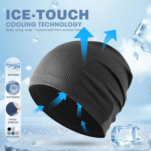 Fashion Cooling Skull Cap Sweat Control Breathable for Men Women 3 Pack - color: Black/Green/Blue