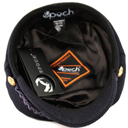 EPOCH Men's Greek Fisherman Sailor Fiddler Winter Wool Driver Hat Flat Cap - color: Navy, size: Small-Medium