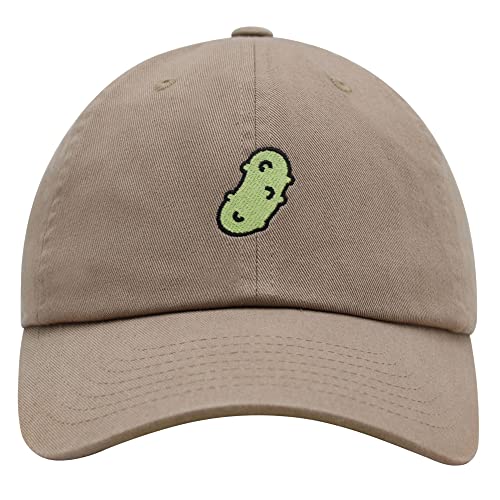 JPAK Pickle Premium Dad Hat Embroidered Cotton Baseball Cap Dill Juice - color: Khaki