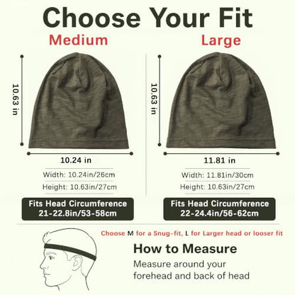 vidsel 100% Cotton Slouchy Beanie, Lightweight Summer Hats for Women Men - color: 1pc Army Green, size: Large