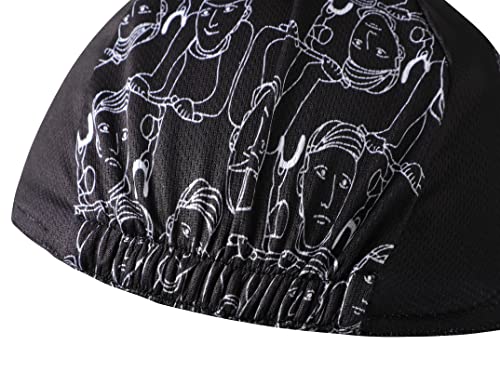 Black Cycling Cap - Polyester Funny Cycling Hat-Under Helmet - Cycling Helmet Liner Breathable&Sweat Uptake - color: Black 13