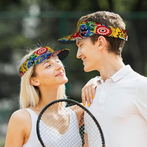 Sun Visor Hats Adjustable Open Top Sport Hat for Golf Women/Men - color: Abstract Cartoon Graffiti