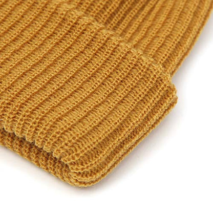 UNDERCONTROL Flexible Fit Logo Embroidery Unisex Fall Winter Thin Long Acryl Trawler Beanie Knit Slouchy Skull Ski Hat Korea - color: Long Tail Mustard