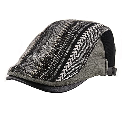M MOACC Men Beret Hat Cotton Adjustable Newsboy Hats Cabbie Gatsby Cap Driving Flat Caps - color: Hat-t6-black
