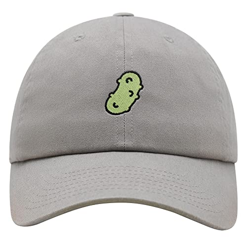 JPAK Pickle Premium Dad Hat Embroidered Cotton Baseball Cap Dill Juice - color: Light Gray