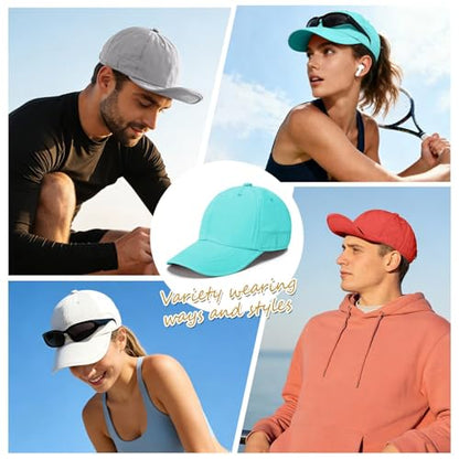 ZOORON Soft Brim Baseball Cap Low Profile Unstructured Dad Hat, Adjustable Washer Friendly Sport Hats for Golf Running - color: 1pack-sky Blue