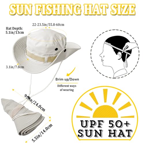 Taeku Sun Hat, Unisex Wide Brim Bucket Hat Sun Protection Cap Breathable Boonie Hat for Fishing Hiking Gardening Safari - color: Coffte
