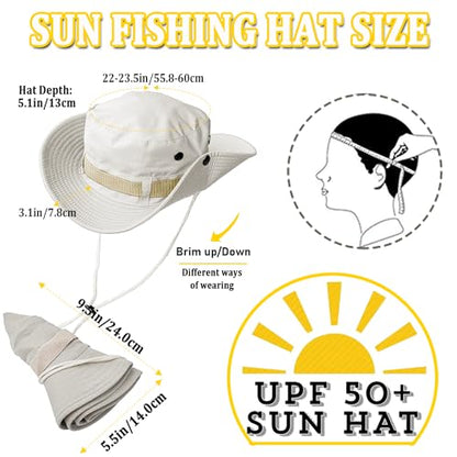 Taeku Sun Hat, Unisex Wide Brim Bucket Hat Sun Protection Cap Breathable Boonie Hat for Fishing Hiking Gardening Safari - color: Coffte
