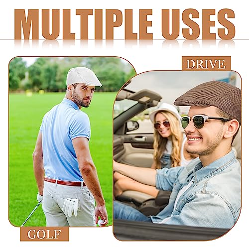 Geyoga 6 Pcs Men's Flat Cap Newsboy Hat Adjustable - style: Versatile Breathable