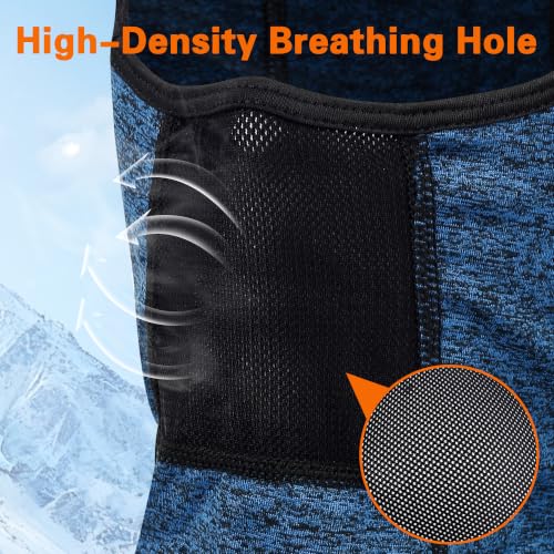 Balaclava Ski Mask for Men Women Velvet-Lined Full Head Cover Neck Gaiter - color: Ylr1-black+grey