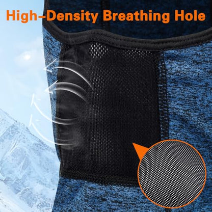 Balaclava Ski Mask for Men Women Velvet-Lined Full Head Cover Neck Gaiter - color: Ylr1-black+grey
