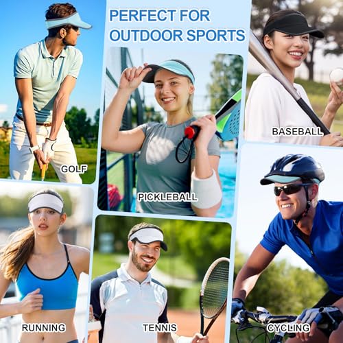 Sports Sun Visor for Men Women, Lightweight Soft Quick-Dry Visor Hat, Packable Tennis Golf Running Visor