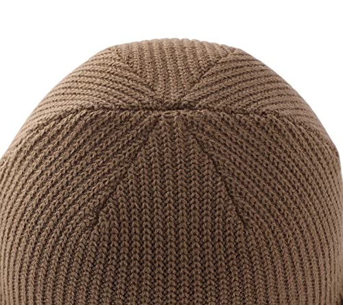 Connectyle Classic Double Layer Knit Beanie Hat Warm Thick Acrylic Winter Hats Daily Cuffed Beanies Watch Hat for Men Women - color: Light Coffee