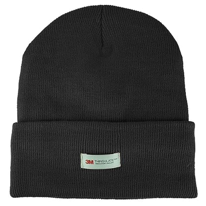 3M Thinsulate Women Men Unisex Knitted Thermal Winter Cap Casual Beanies - color: Black