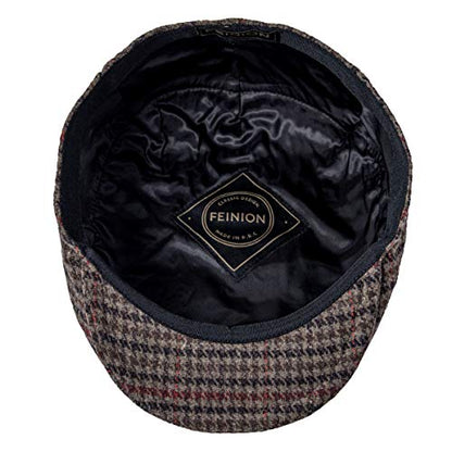 FEINION Men's Wool Tweed Newsboy Ivy Cap Gatsby Golf Flat Hat - color: Houndstooth Coffee, size: 7 1/4