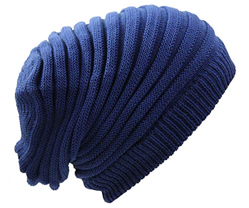 RW Rasta Long Slinky Beanie Hats - color: Blue