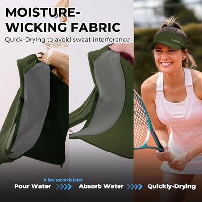Sukeen Lightweight Sports Sun Visor Hat for Men Women - color: Army Green