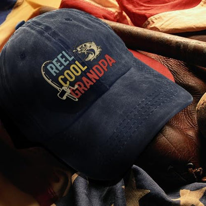 Fishing Adjustable Cotton Baseball Cap, Funny Trucker Hat Gift for Men Women Grandpa Dad Fishing Lover Fisherman - color: Navy Blue