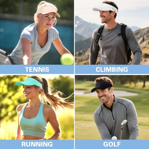 HH HOFNEN Sports Sun Visor Unisex Cooling Cap Lightweight Stretchy Packable - color: #1 White