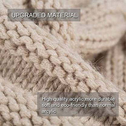 Slouchy Women's Winter 3 Pieces Beanie Hat Women Men Oversized Warm Knitted Women's Hat Winter Thick for Cold Weather - color: Black+oatmeal+burgundy