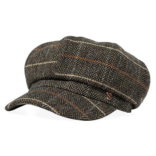 Comhats Women's Wool Winter Warm Newsboy Hats, Fashion Pageboy Beret Cap - color: 99952_coffee(satin Lined), size: Large