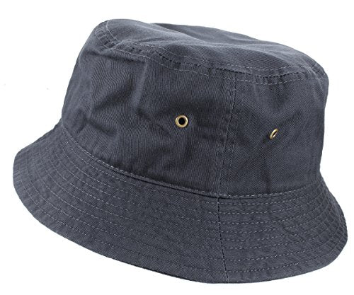 Gelante Solid Color 100% Cotton Bucket Hat for Women and Men Packable Travel Summer Beach Hat - color: Charcoal, size: Small-Medium