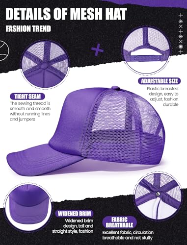 Tarpop 10 Pcs Sublimation Blank Trucker Hats Bulk - color: Purple