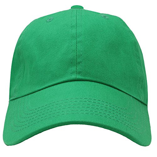 Falari Classic Baseball Cap Dad Hat 100% Cotton Soft Adjustable Size - color: Kelly Green