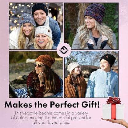 Funky Junque Exclusives Slouchy Beanie for Women – Oversized Winter Hat, Chunky Cable Knit Beanies, Soft Warm Unisex Slouch Hats for Cold Weather - Heather Grey