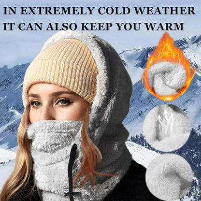 Winter Ski Mask Balaclava, Windproof Face Mask Warm Neck Cover - color: Grey