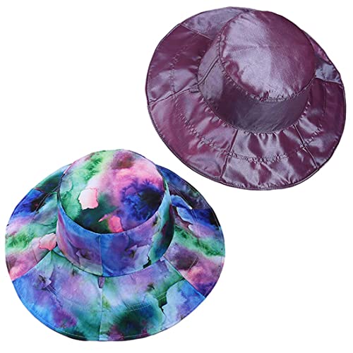 Women Super Wide Brim Beach Hat Reversible Floppy Sun Hat Packable Travel Bucket Cap Visor UPF50+ - color: Light Purple