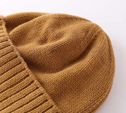 Home Prefer Mens Winter Hat Knit Earflap Hat Stocking Caps with Ears Beanie Hat - color: Camel