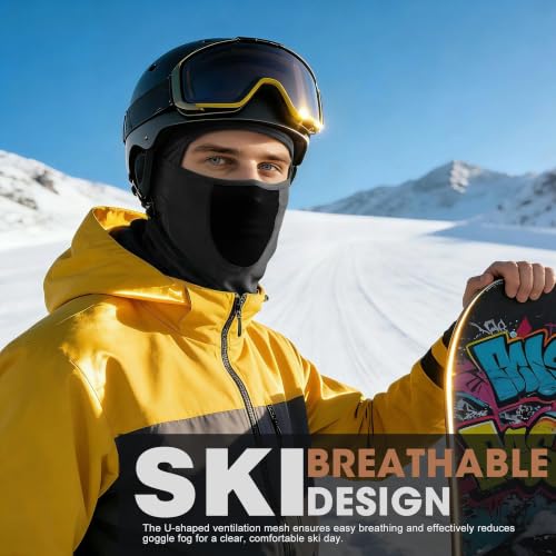 WTACTFUL Breathable Balaclava Face Mask Men, Summer UPF 50+ Sun Protection - color: Black+black