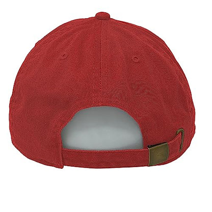 Glory Max 100% Cotton Baseball Cap Classic Plain Low Profile Golf Dad Hat Buckle Adjustable - color: Red